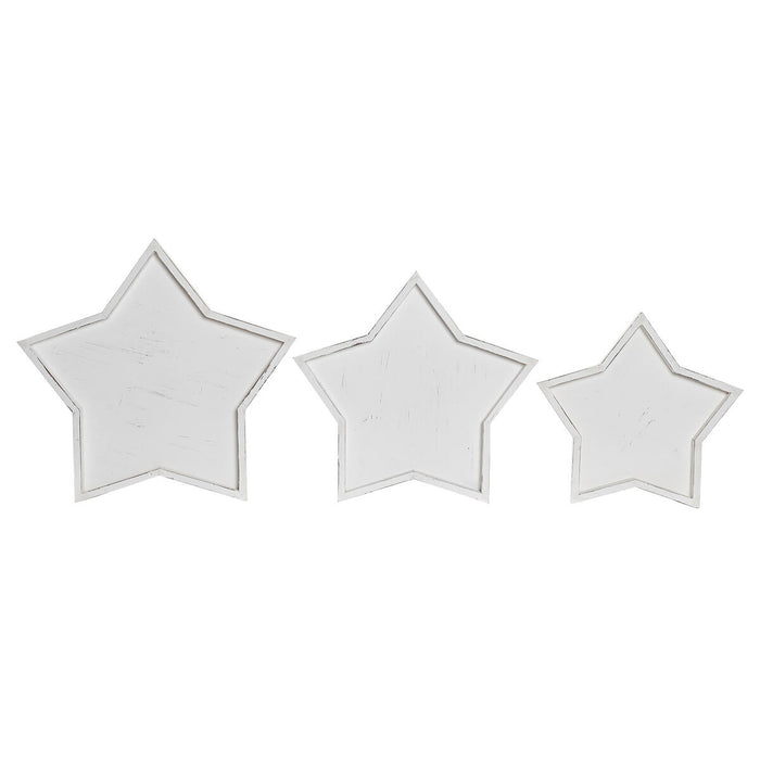 Decorațiune pentru Centrul Mesei DKD Home Decor 57 x 54 x 3 cm Alb Shabby Chic murat (3 Piese)