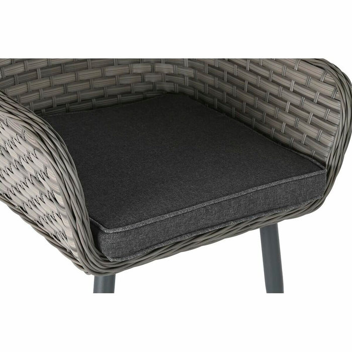 Set de 3 mese DKD Home Decor 166 x 92 x 72 cm Geam ratan sintetic Oțel 83 cm (166 x 92 x 72 cm)
