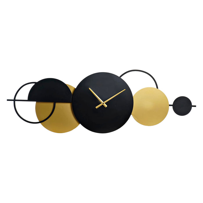 Ceas de Perete DKD Home Decor Negru Auriu* Metal Modern 123 x 5 x 48 cm