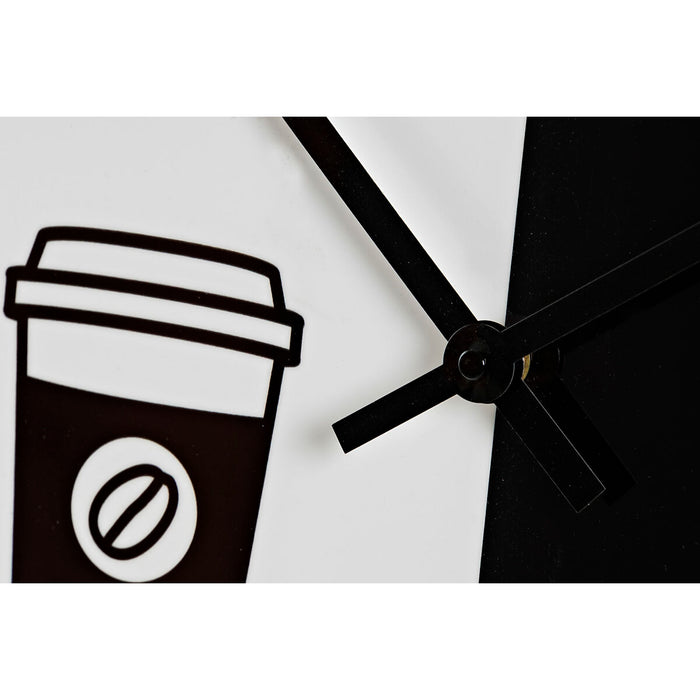 Ceas de Perete DKD Home Decor Negru Metal Alb (60 x 4 x 60 cm)