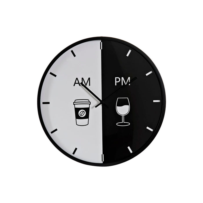 Ceas de Perete DKD Home Decor Negru Metal Alb (60 x 4 x 60 cm)