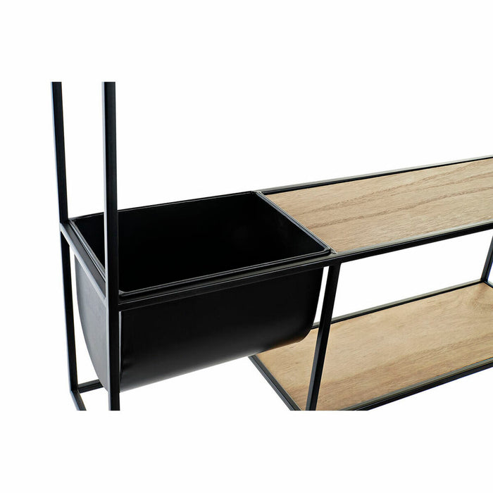 Raft DKD Home Decor Natural Negru Metal 60 x 15 x 60 cm Lemn MDF