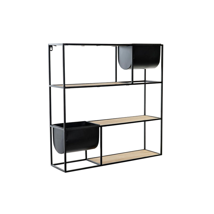 Raft DKD Home Decor Natural Negru Metal 60 x 15 x 60 cm Lemn MDF