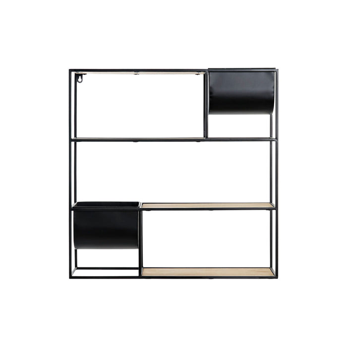 Raft DKD Home Decor Natural Negru Metal 60 x 15 x 60 cm Lemn MDF