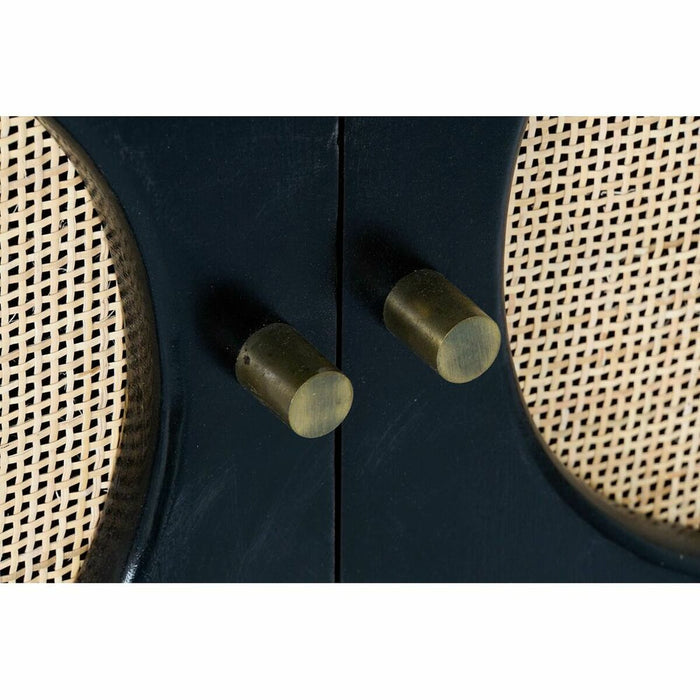 Servantă DKD Home Decor Negru Natural Ratan Lemn de mango (150 x 40 x 65 cm)