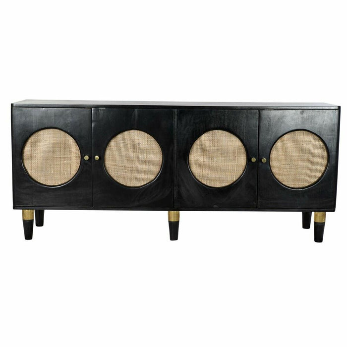 Servantă DKD Home Decor Negru Natural Ratan Lemn de mango (150 x 40 x 65 cm)