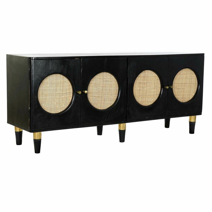 Servantă DKD Home Decor Negru Natural Ratan Lemn de mango (150 x 40 x 65 cm)