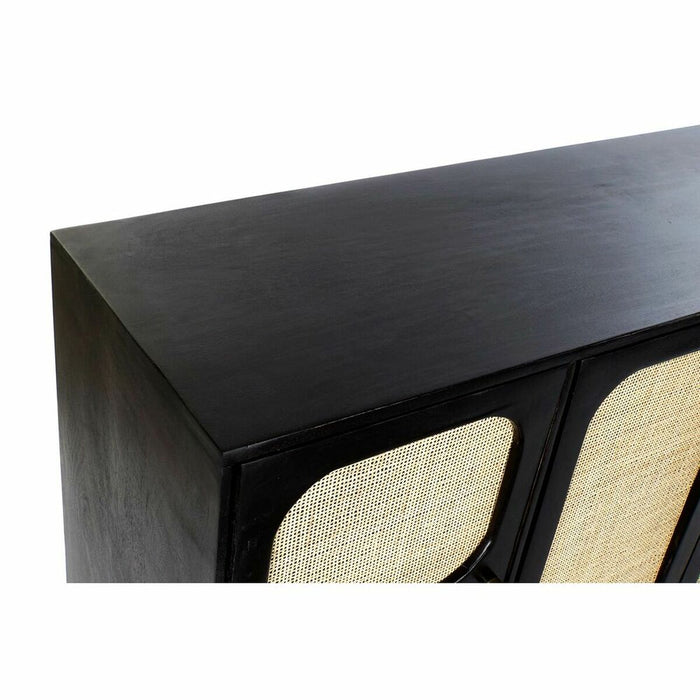 Servantă DKD Home Decor Negru Natural Ratan Lemn de mango (150 x 40 x 78 cm)