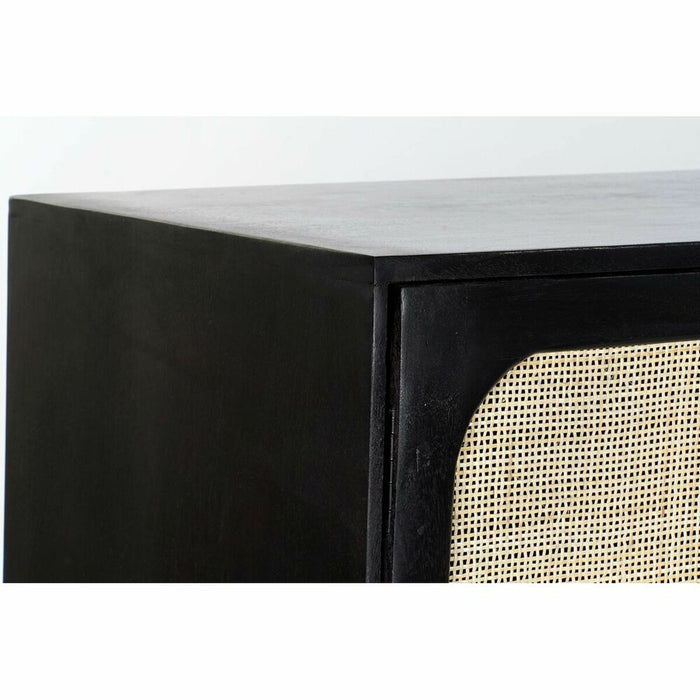 Servantă DKD Home Decor Negru Natural Ratan Lemn de mango (150 x 40 x 78 cm)