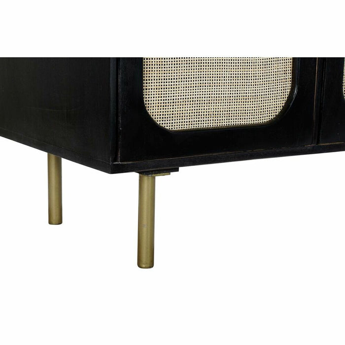 Servantă DKD Home Decor Negru Natural Ratan Lemn de mango (150 x 40 x 78 cm)