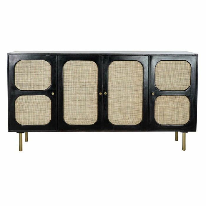 Servantă DKD Home Decor Negru Natural Ratan Lemn de mango (150 x 40 x 78 cm)