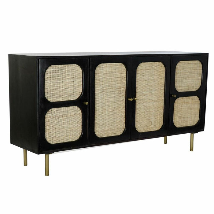 Servantă DKD Home Decor Negru Natural Ratan Lemn de mango (150 x 40 x 78 cm)