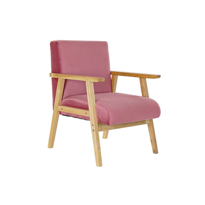 Fotoliu DKD Home Decor Roz Poliester Lemn MDF (61 x 63 x 77 cm)