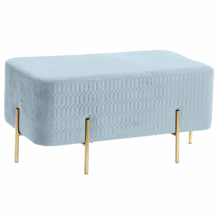 Banchetă DKD Home Decor Auriu* Metal Poliester Albastru celest Burete (91 x 46,5 x 42 cm)