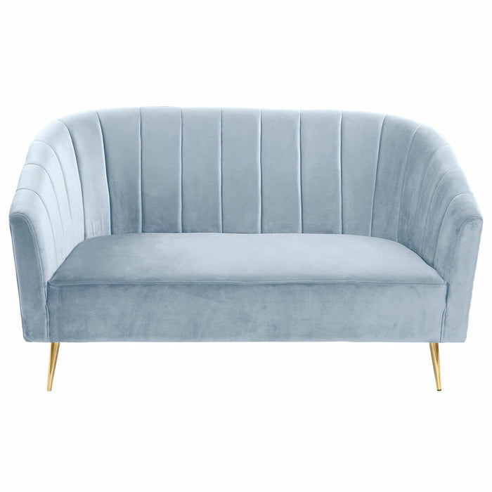 Canapea DKD Home Decor Auriu* Albastru celest Metal Burete Lemn MDF Modern Sixties 140 x 77 x 81 cm