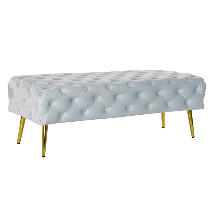 Banchetă DKD Home Decor Auriu* Metal Poliester Кадифе Albastru celest (120 x 45 x 40 cm)