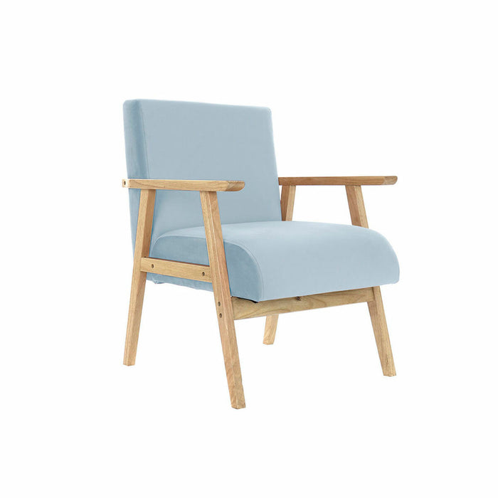Fotoliu DKD Home Decor Poliester Albastru celest Lemn MDF (61 x 63 x 77 cm)
