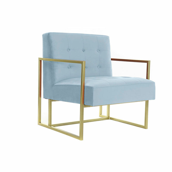Fotoliu DKD Home Decor Auriu* Albastru celest Metal Plastic Кадифе 67 x 70 x 76 cm
