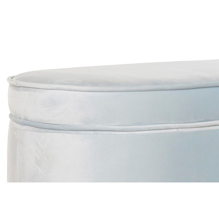 Banchetă DKD Home Decor   Negru Metal Poliester Albastru celest (120 x 40 x 45 cm)