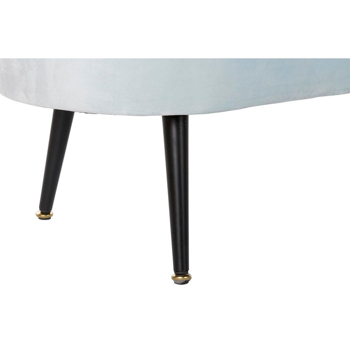 Banchetă DKD Home Decor   Negru Metal Poliester Albastru celest (120 x 40 x 45 cm)