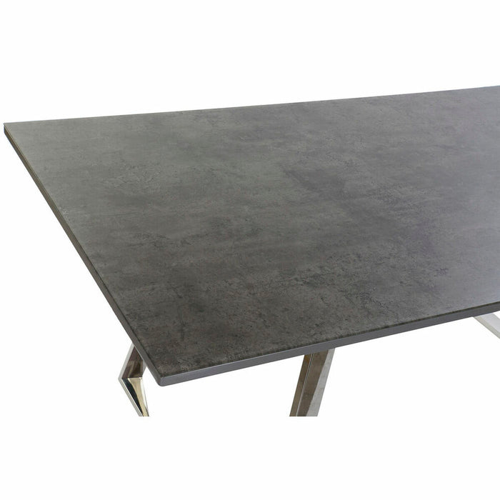 Masă de Sufragerie DKD Home Decor Geam Oțel Gri închis (180 x 90 x 76 cm)