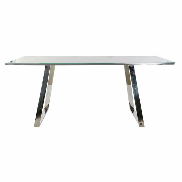 Masă de Sufragerie DKD Home Decor Geam Oțel Gri închis (180 x 90 x 76 cm)