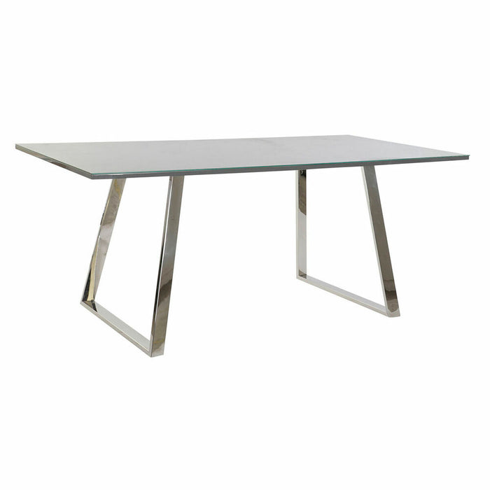 Masă de Sufragerie DKD Home Decor Geam Oțel Gri închis (180 x 90 x 76 cm)