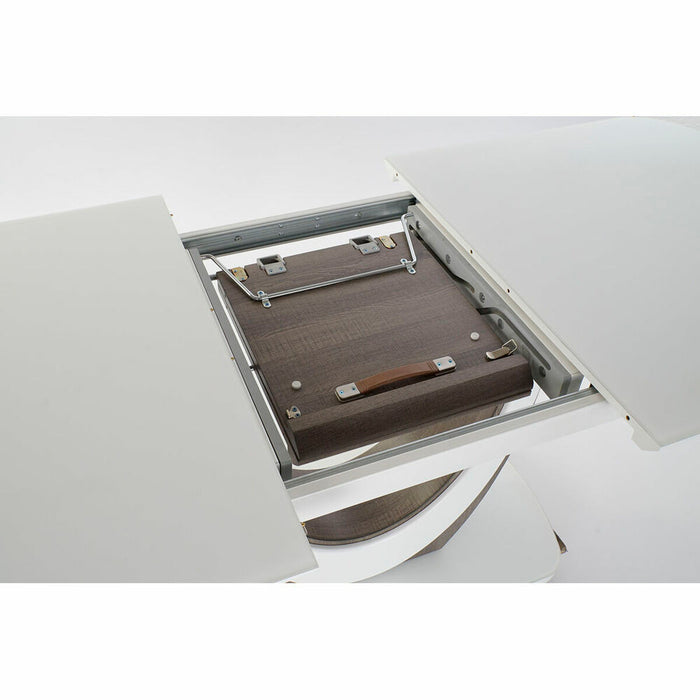 Masă de Sufragerie DKD Home Decor Alb Maro Lemn Geam Lemn MDF 160 x 90 x 76 cm