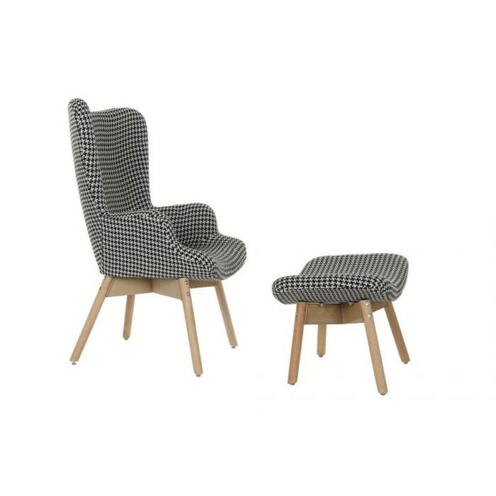 Fotoliu DKD Home Decor Alb Negru Natural Pin Plastic 70 x 70 x 103 cm