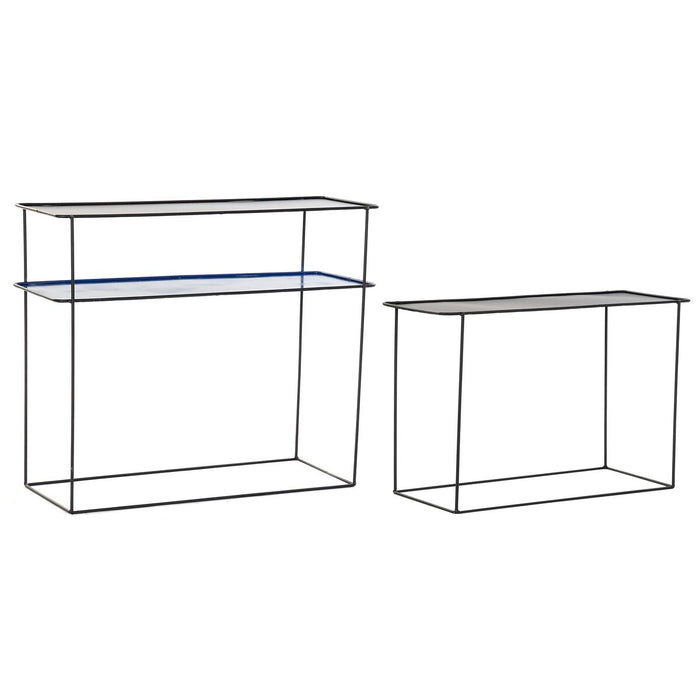 Consolă DKD Home Decor Negru Albastru Metal Modern (70 x 27 x 45 cm) (2 Unități)