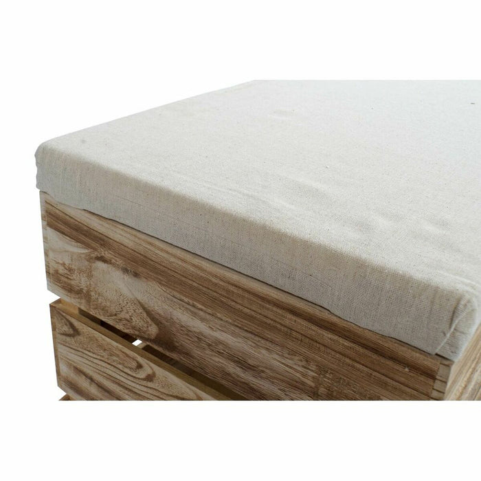 Suport pentru Picioare DKD Home Decor Bej Natural Lemn Loft 60 x 35 x 44 cm