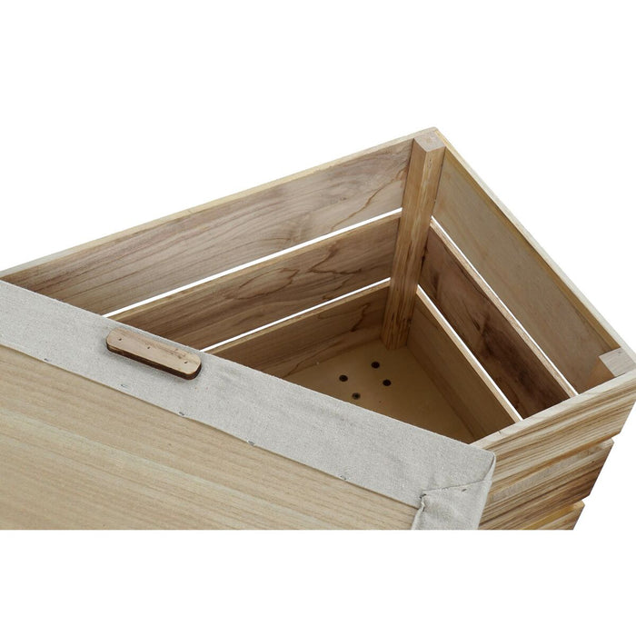 Suport pentru Picioare DKD Home Decor Bej Natural Lemn Loft 60 x 35 x 44 cm