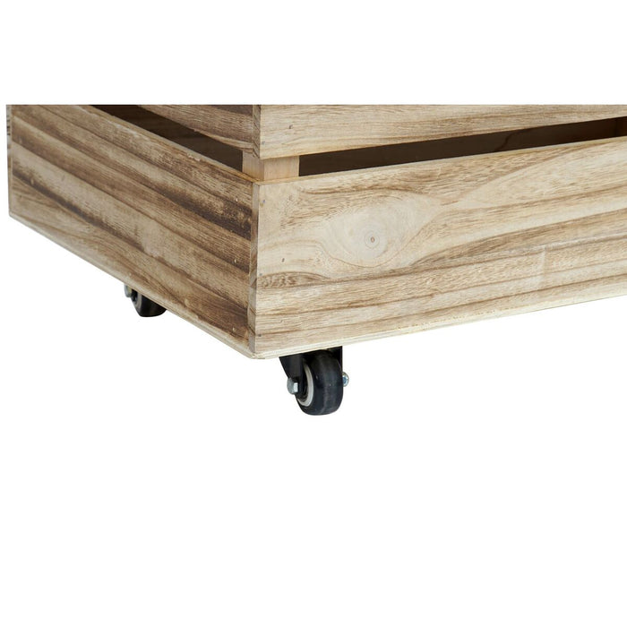 Suport pentru Picioare DKD Home Decor Bej Natural Lemn Loft 60 x 35 x 44 cm