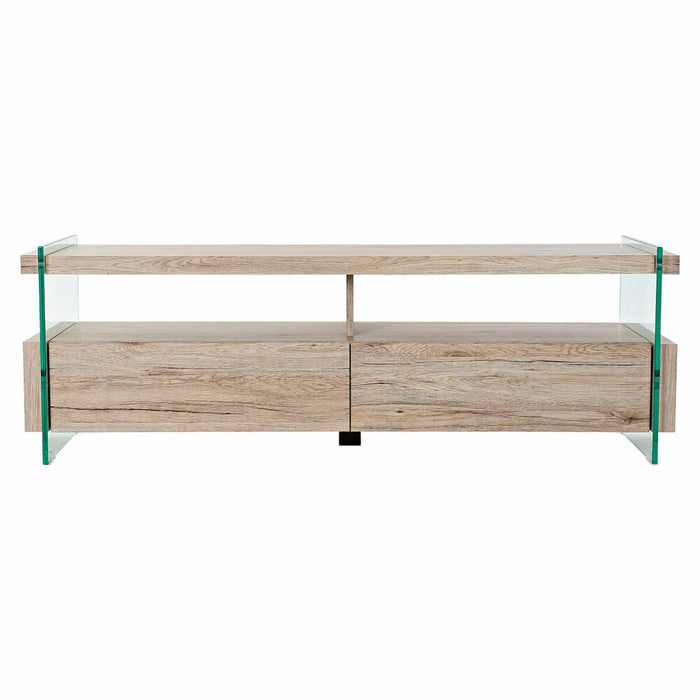Mobilă TV DKD Home Decor Natural Sticlă Temperată Lemn MDF 140 x 40 x 47 cm