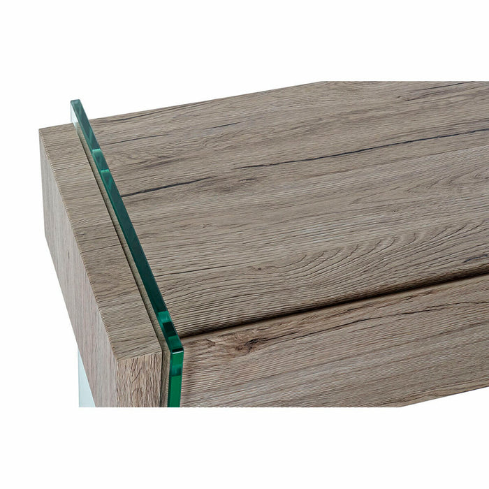 Consolă DKD Home Decor 110 x 40 x 75 cm Natural Transparent Sticlă Temperată Lemn MDF
