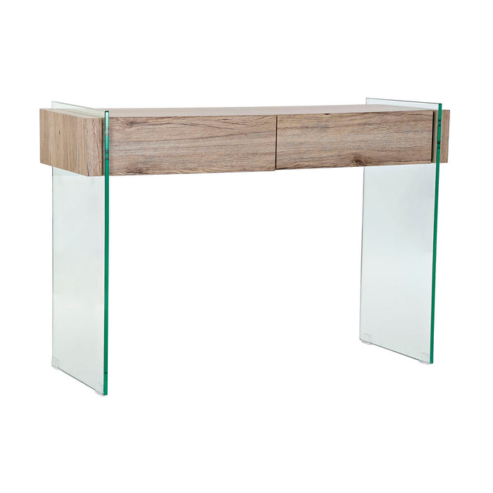 Consolă DKD Home Decor 110 x 40 x 75 cm Natural Transparent Sticlă Temperată Lemn MDF