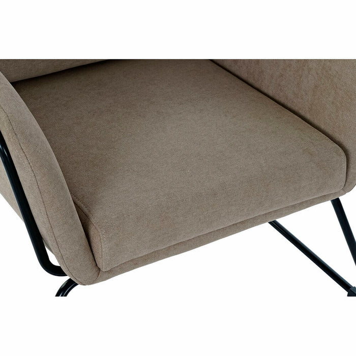 Fotoliu DKD Home Decor Negru Bej Metal 75 x 76 x 81 cm