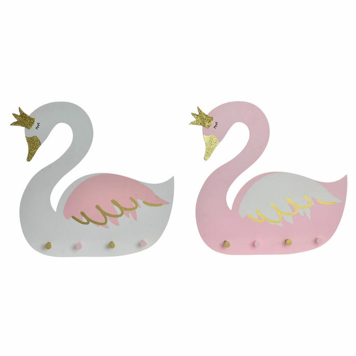 Cuier de perete DKD Home Decor Lemn Infantil Gât de lebădă 40 x 4 x 38,5 cm (2 Unități)