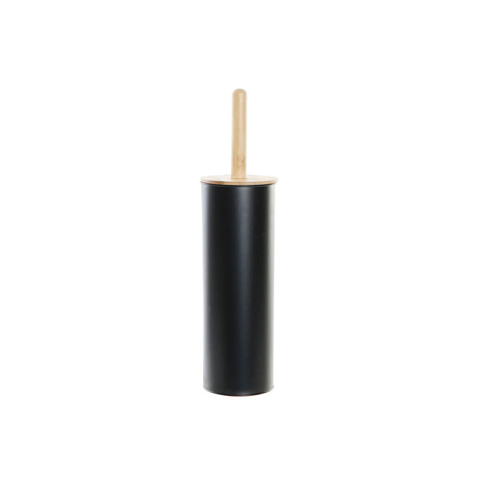 Perie pentru toaletă DKD Home Decor Negru Natural Metal Bambus Scandi 10 x 10 x 38,5 cm