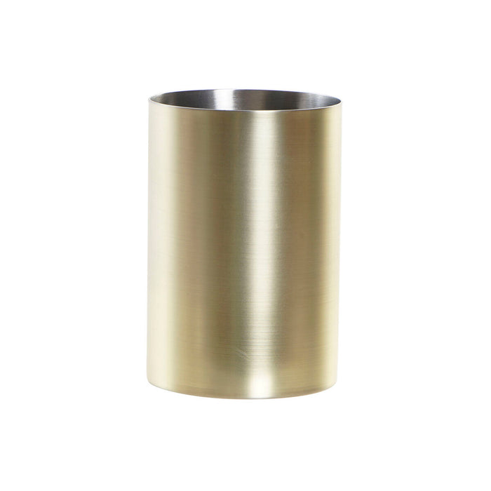 Suport pentru periuțe de dinți DKD Home Decor Oțel inoxidabil Auriu* 6,5 x 6,5 x 10 cm