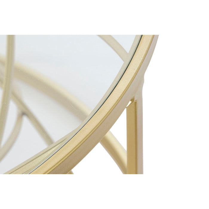 Masa laterală DKD Home Decor Auriu* Metal Geam 70 x 70 x 43 cm