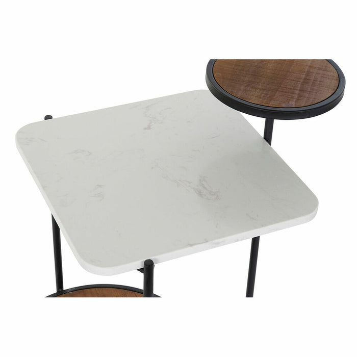 Masa laterală DKD Home Decor Alb Maro Negru Lemn Metal Marmură 56,5 x 38 x 66 cm
