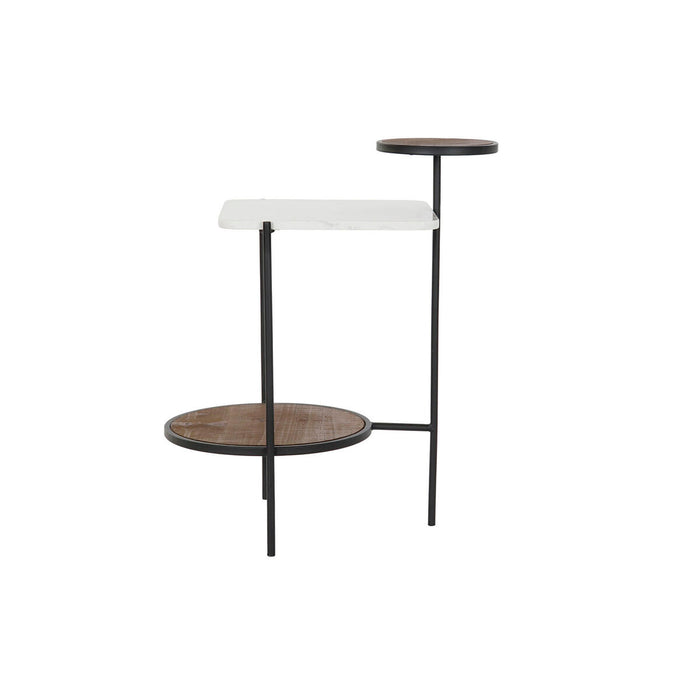 Masa laterală DKD Home Decor Alb Maro Negru Lemn Metal Marmură 56,5 x 38 x 66 cm