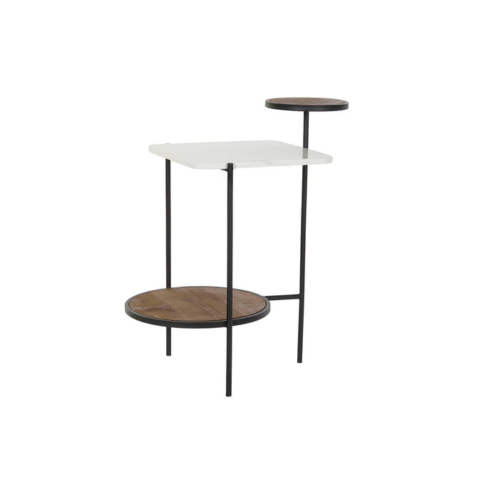 Masa laterală DKD Home Decor Alb Maro Negru Lemn Metal Marmură 56,5 x 38 x 66 cm