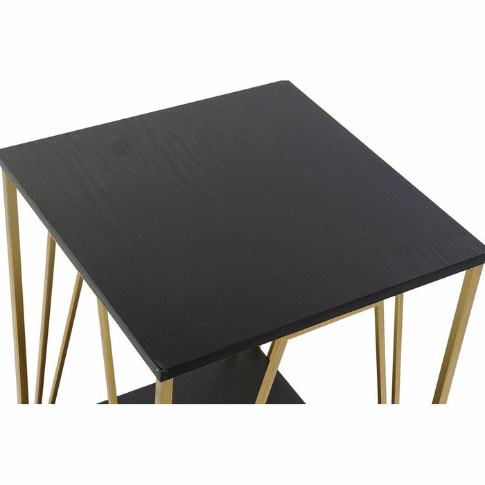 Masa laterală DKD Home Decor 41 x 41 x 63,5 cm Negru Auriu* Metal Lemn