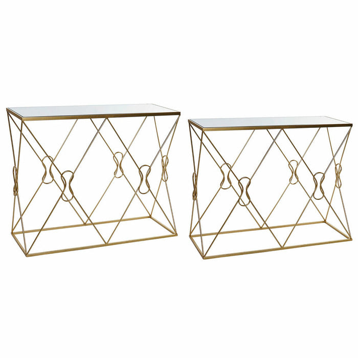 Consolă DKD Home Decor Oglindă Auriu* Metal (102 x 36 x 81 cm) (97 x 31 x 76 cm) (2 pcs)