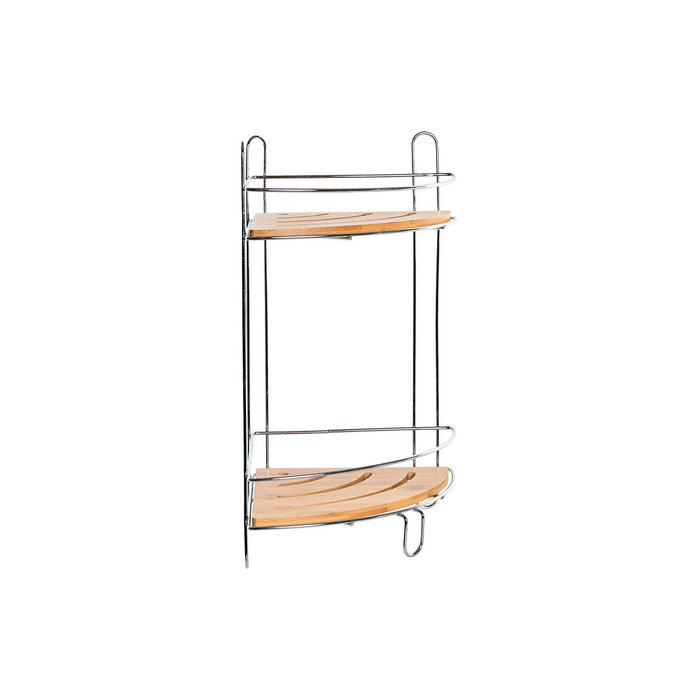 Etajeră de Colț DKD Home Decor Natural Bambus Metal crom inoxidabil 2 Rafturi 19,5 x 19,5 x 36,5 cm