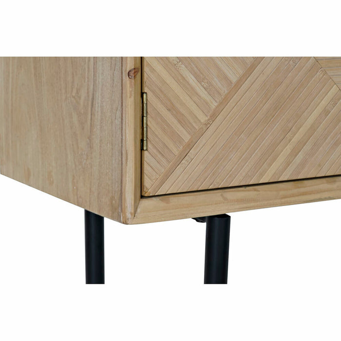 Servantă DKD Home Decor Brad Natural Negru Metal MDF (120 x 35 x 86 cm)