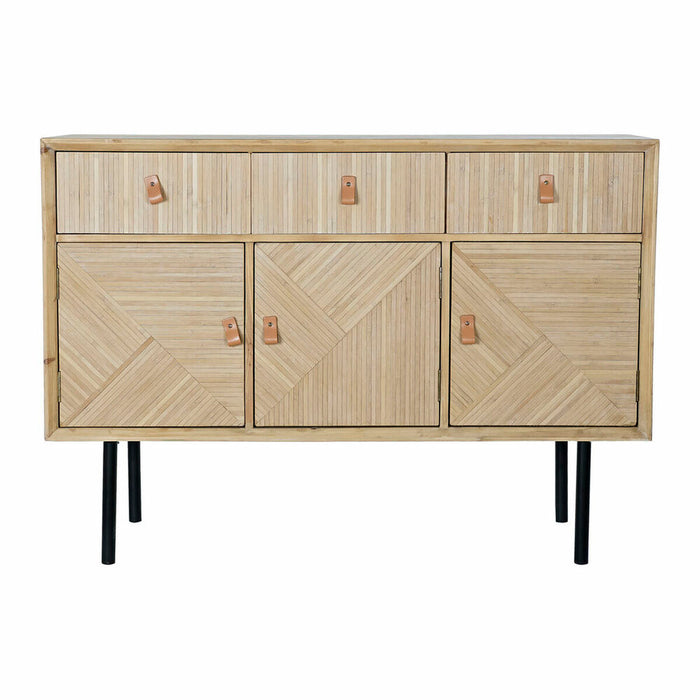 Servantă DKD Home Decor Brad Natural Negru Metal MDF (120 x 35 x 86 cm)