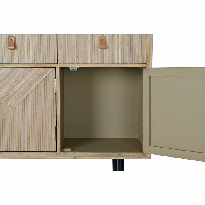 Servantă DKD Home Decor Brad Natural Negru Metal MDF (120 x 35 x 86 cm)